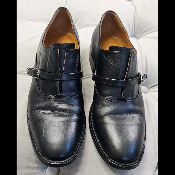 Balenciaga Shoes - Balenciaga Paris Papier Derby Oxford Black Leather Skinny Buckle Womens Shoes 40